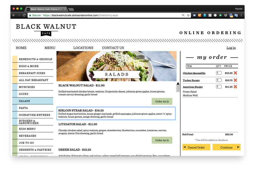 Black Walnut Cafe Now Offers Online Ordering » Black Forest Ventures